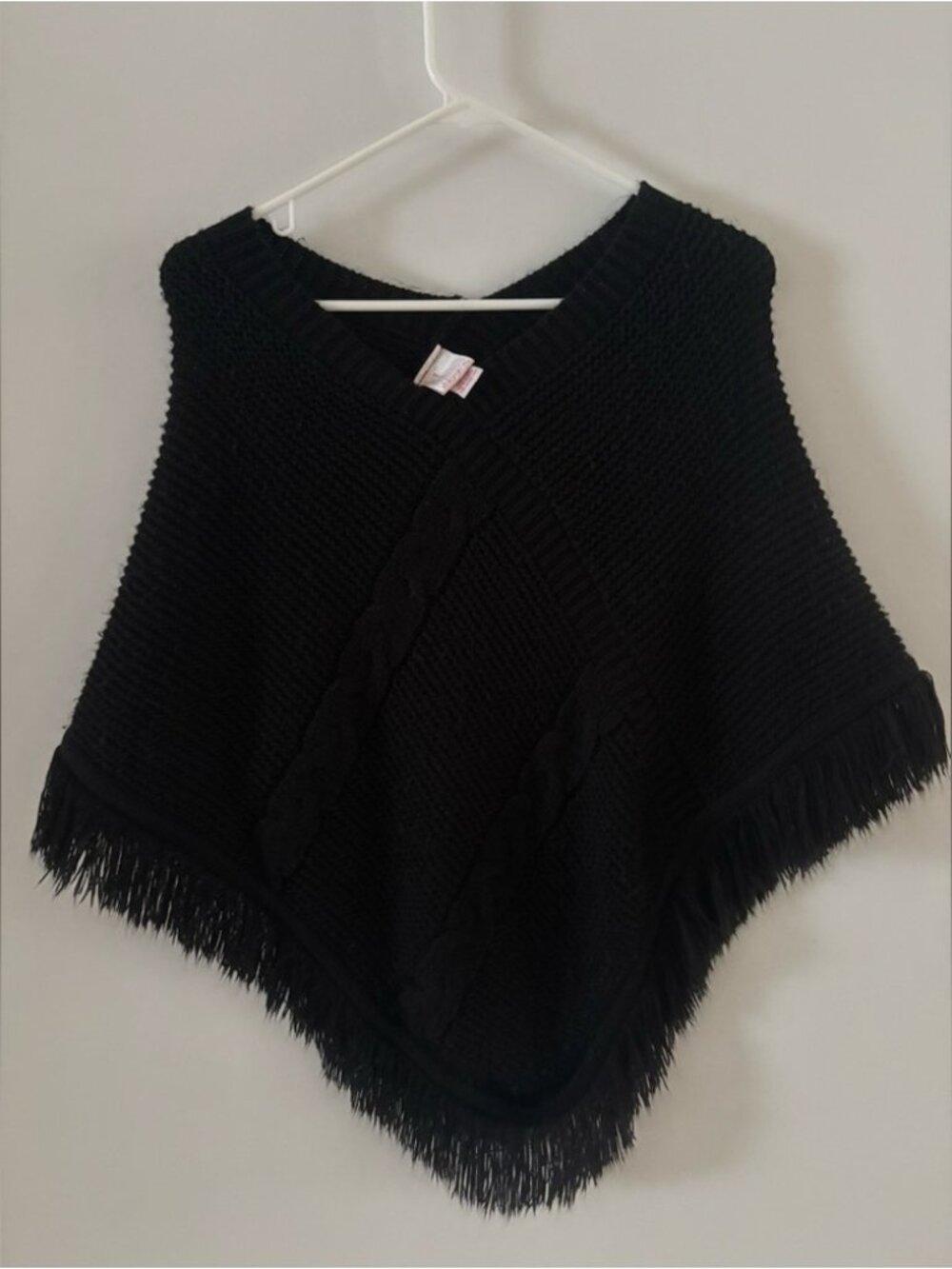 Black Knit Poncho(cape)